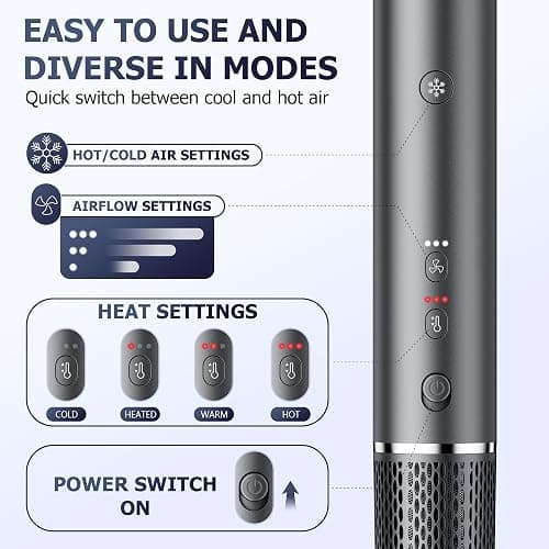 6-in-1 Ionic Hot Air Styler, Powerful High Speed Hair Dryer Brush, Auto Wrap Curler for Fast Drying, Volumizing&Straightening for Multi Styler, Cool Shot Button-No Heat Damage,Gift for All Hair-Travel thumbnail 6