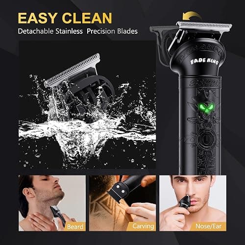 FADEKING® Professional Hair Clippers for Men - Cordless Beard Trimmer & Nose Hair Trimmer Set, All-in-One Mens Grooming Kit with Foil Shaver - Fathers Day Gift for Dad Men Husband thumbnail 4
