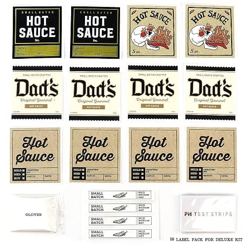 Unique Gift for Men, Deluxe Hot Sauce Making Kit, 3 Varieties of Chili Peppers, Gourmet Spice Blend, 3 Bottles, 16 Fun Labels, Make your own sauce, Nice Gift For Dad, Brother, Uncle, Guys. (Deluxe Kit) thumbnail 5