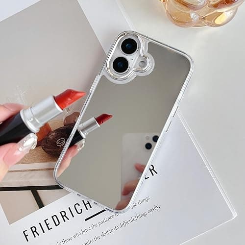 ZTOFERA for iPhone 16 Case Mirror Designed | Mirror for Makeup for Outdoor Use | Slim Fit | Soft TPU Bumper+Hard Back | Anti-Drop Shockproof Protective Phone Cover thumbnail 6