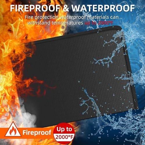Huolewa Fireproof Accordion File Organizer, Portable Expanding File Folder with Waterproof Zipper&Labels, Black Document Organizer with 13 Pockets, File Organizer for Important Document/Paper Storage thumbnail 4