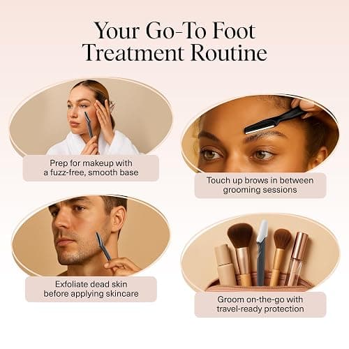 Kitsch Dermaplane Razor for Women Face – Face Razors for Women & Men, Eyebrow Trimmer & Face Shaver – Exfoliating Facial Razor & Skin Care Tool for Smoother Skin - Black, 12 pcs thumbnail 6