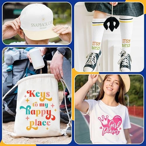TECKWRAP Heat Transfer Vinyl for T-Shirts, Clothes, Bags & Pillows, 33 Sheets 12"x12" for Heat Press Iron On HTV Vinyl Compatible with Most Cutters, Easy Cut & Weed thumbnail 7