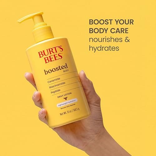 Burt's Bees Christmas Gifts, Boosted Body Lotion, With a Ceramide, Niacinamide and Peptide Complex, Lightweight Daily Lotion, Tropical Scented, 13 oz. Bottle thumbnail 7