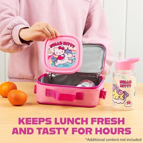 Get Trend Hello Kitty Kids Lunch Bag Set 3 Pc with Leak Proof Water Bottle and Small Lunch Box Insulated for School Daycare or Travel (Hello Kitty) thumbnail 6