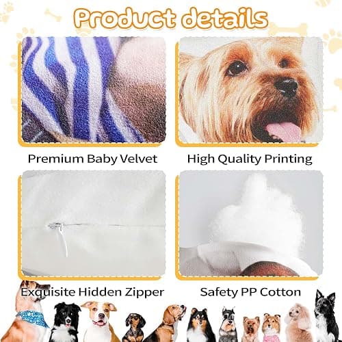 Easycosy Custom Photo Pillow, Personalized Pet Pillow Shaped Like Your Dog Cat, Customized Stuffed Animal Picture Pillowcase, Christmas Birthday Funny Gag Gifts for Her Him Pet Lovers(8 Inch) thumbnail 4