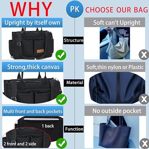 ZHMO Canvas Tote Bag for Women,Women's Bags Crossbody Bags Work Laptop Tote Bag Large Handbags Purse for Travel Nurse Teacher thumbnail 6