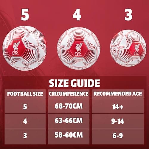 Liverpool F.C. Football Soccer Ball for Adults Teenagers Kids Training Football Size 3, 4 or 5 Liverpool Merchandise thumbnail 6