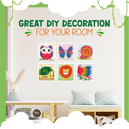 jackinthebox Poke Poke Art – Animals Theme, Mess-Free Fabric Art and Craft, Flower Pressing Kits, Gift for Kids, Girl Gifts, Boy Gift, Toys for Girls and Boys Ages 4 5 6 7 8 thumbnail 9