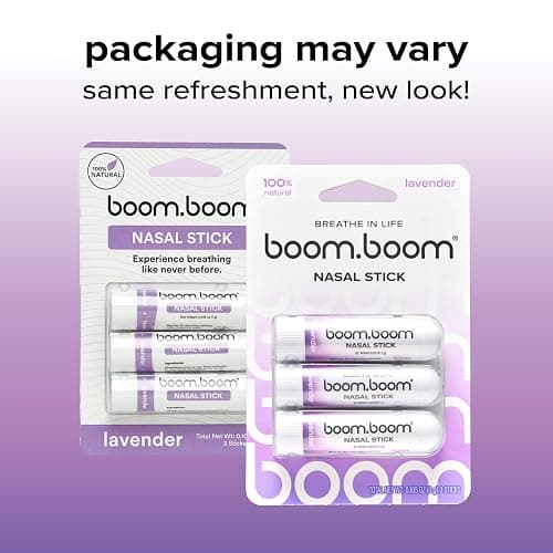 BoomBoom Nasal Stick | Vapor Flow Technology | Cool Refreshing Sensation | Natural Mood Boost | Simple Ingredients | Essential Oils + Menthol Inhaler (Lavender) thumbnail 2