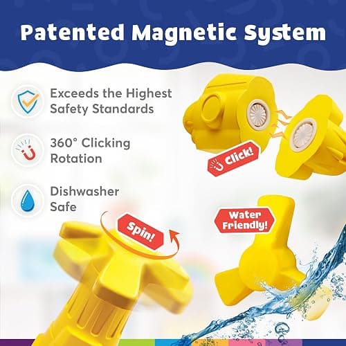 Blockaroo Magnetic Foam Building Blocks - 10-Piece Submarine, Bath Toys for Toddlers, Preschool Toys, Bathtub Toys, Sensory Toys, Blocks for Toddlers 3-5, Engineering Toys for Kids 3-5, Bath Blocks thumbnail 3