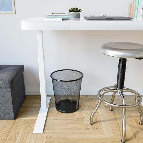2-Pack 6-Gallon Round Steel Mesh Trash Can, Recycling Wastebasket, Black | Versatile and ventilated bin measures 13.75" high with a 11.5" top diameter thumbnail 4