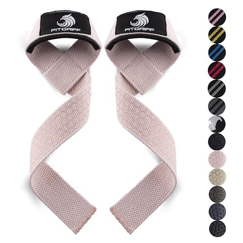 Fitgriff® Zughilfen (gepolstert) für Krafttraining, Bodybuilding, Fitness - Kreuzheben Gurte - Lifting Straps - für Frauen und Männer - Image 1