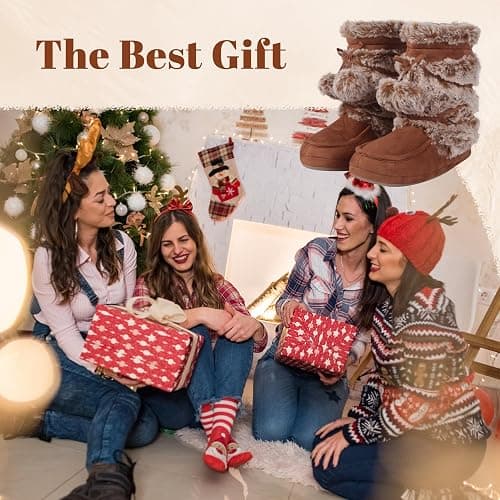 Home Slipper Women's Soft Fleece Plush Warm Indoor House Slipper Boots Shoes thumbnail 7