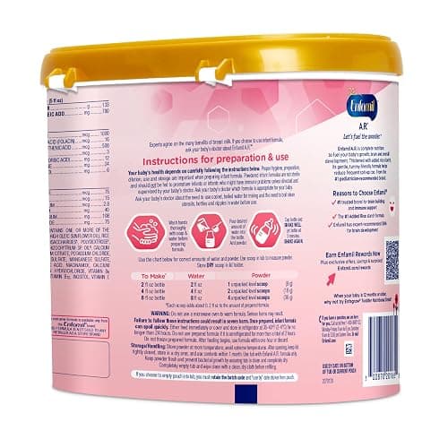 Enfamil A.R. Infant Formula, Reduces Reflux & Spit-Up, DHA for Brain Development, Probiotics to Support Digestive & Immune Health, Reusable Powder Tub, 19.5 Oz (Pack of 2) thumbnail 13