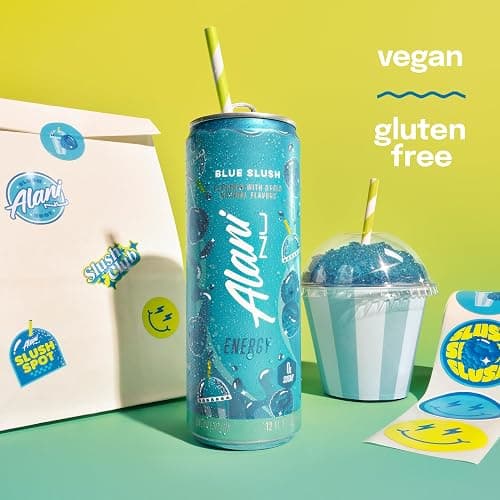 Alani Nu BLUE SLUSH, Sugar Free, Low Calorie Energy Drinks, 200mg Caffeine, Biotin, B Vitamins, Zero Sugar, 10 Calories, 12 Fl Oz Cans, 12 Pack thumbnail 4