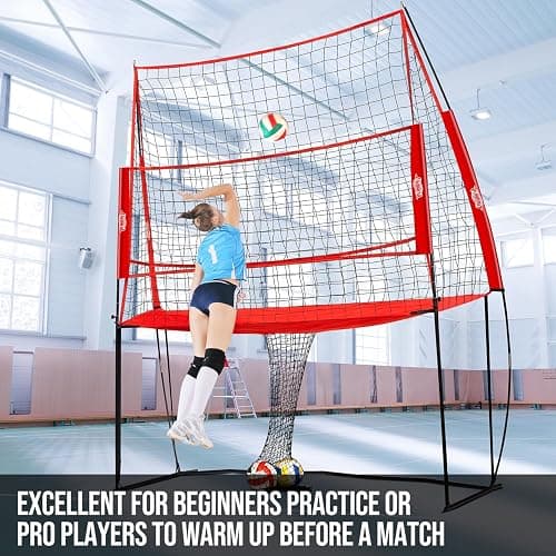 PLAYAPUT Volleyball Training Equipment Net,Height Adjustable Volleyball Practice Net Station for Serving,Spiking, Hitting,with Carryingbag Easy Assembly & Storage Great for Indoor/Outdoor thumbnail 5