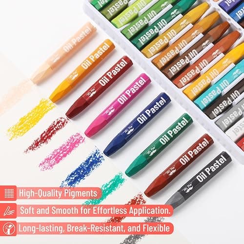 Mr. Pen- Oil Pastels for Artists, 45 Pack, Assorted Colors, Hexagonal Oil Pastels for Kids, Beginners, Students, Christmas Gift thumbnail 9