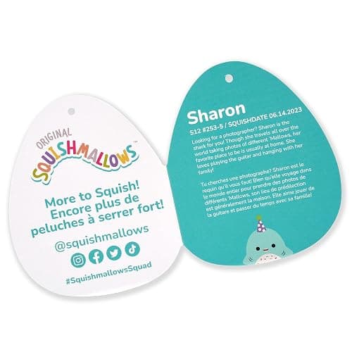 Squishmallows Original 12-Inch Sharon The Teal Shark with Party Hat + Confetti Belly - Official Jazwares “Happy Birthday” Plush (Medium-Sized) thumbnail 7