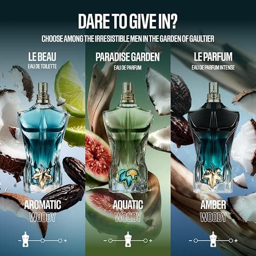 Jean Paul Gaultier Le Beau Le Parfum Intense for Men - Long Lasting Woody Amber Mens Cologne Eau de Parfum with Coconut Wood, Tonka Bean & Sandalwood - Designer Fragrance Spray, 2.5 oz thumbnail 5