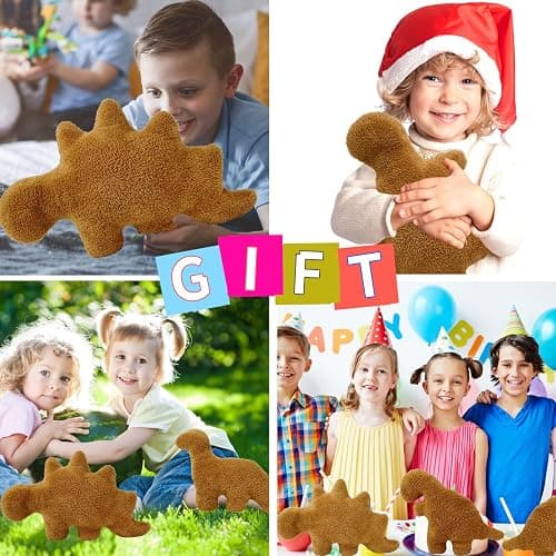 Isaacalyx Dino Nugget Pillow, 18 inch Soft Dinosaur Chicken Nuggets Pillow for Birthday Gifts, Dinosaur Theme Party Decorations thumbnail 8