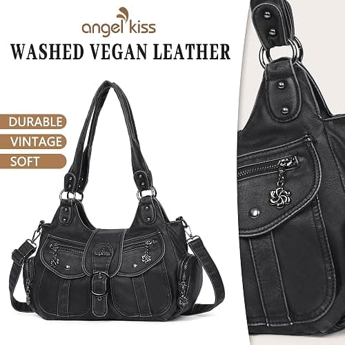 Angel Kiss Hobo Bags for Women Vegan Leather Shoulder Purses and Handbags Ladies Roomy Tote Bags Purse with Crossbody Strap thumbnail 4