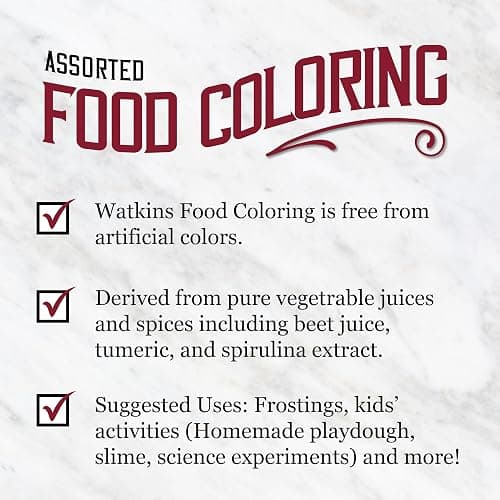 Watkins Assorted Food Coloring, 1 Each Red, Yellow, Green, Blue, Total Four 0.3 oz bottles, 4 Count (Pack of 1) thumbnail 6