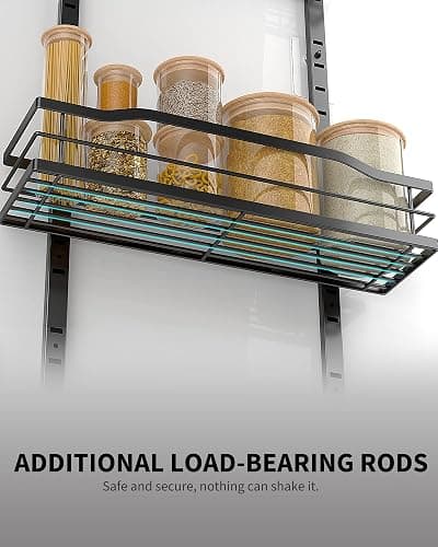 Moforoco 9-Tier Over The Door Pantry Organizer, Pantry Organization and Storage, Black Hanging Basket Wall Spice Rack Seasoning Shelves, Home & Kitchen Bedroom Bathroom House Essentials thumbnail 6