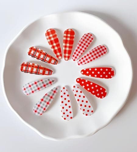 Lemeilleur 12 PCs (6 Pairs) 2.1 Inches, Retro Hair Clips Non Slip Vintage Snap Barrettes Hair Accessories Polka Dot Hair Pins for Girls Toddlers Kids thumbnail 2