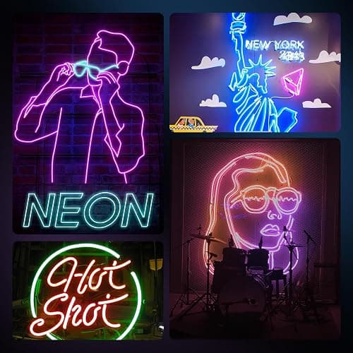 VOEWT LED Neon Lights,IC+RGB 9.8FT Rope Lights Control with App/Remote,Multiple Modes,DIY Design,Outdoor IP65 Waterproof,24V Flexible LED Strip Lights for Bedroom,Gaming,Party Decoration thumbnail 7