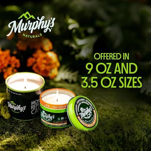 Murphy's Naturals Mosquito Bug Repellent Candles for Outdoor Patio, Citronella & Essential Oils, Soy/Beeswax Blend, 30-Hour Burn Time, 9 Ounce, 2-Pack thumbnail 5