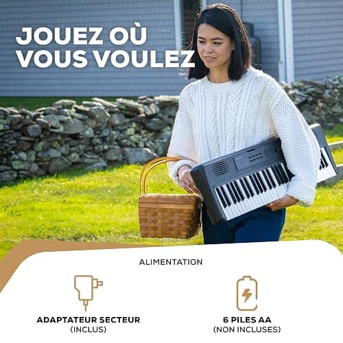 Alesis Melody 61 Piano Numérique 61 Touches pour Débutants avec Haut-Parleurs, Support, Banc, Casque, Pupitre, 300 Sons et des Leçons de Musique thumbnail 9