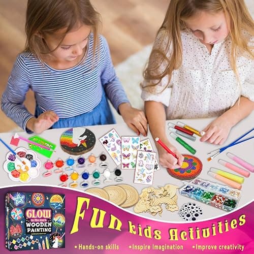 klmars Kids Wooden Painting Kit-Glow in The Dark-Arts & Crafts Gifts for Boys Girls Ages 5-12-Craft Activities Kits - Creative Art Toys for 5, 6, 7, 8, 9, 10, 11 & 12 Year Old Kids thumbnail 5