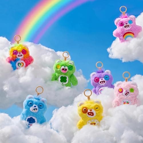 Fuggler Care Bear Keyring 5 Inch (6 Pack) by ZURU | Officially licensed Fuggler mashup; Funny Ugly Monster with signature teeth; soft collectible plush; gift for tweens & teens thumbnail 6
