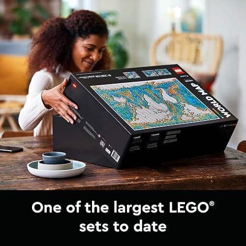 LEGO Art World Map 31203 Building Set - Collectibe Wall Art for Adults, Featuring Accompanying Soundtrack, Great Home Office Decor for Passionate Travelers, DIY Creators, and Map Enthusiasts thumbnail 3