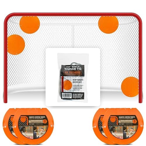 Top Shelf Targets 4 Pack Magnetic Hockey & Lacrosse Goal Targets - 8-Inch Orange - Image 1
