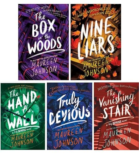 Truly Devious Series 5 Books Collection Set (Nine Liars (Hardback), Truly Devious, The Vanishing Stair, Hand On The Wall & The Box in the Woods) - Image 1