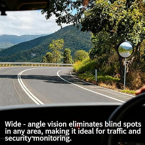 Safety Convex Traffic Mirror for Driveway, Traffic Road Mirror with Wall Mount Bracket - Adjustable Wide Angle for Garage, Driveways, Parking, Warehouse,Traffics, Degree Panorama (30 cm/12 in) thumbnail 7
