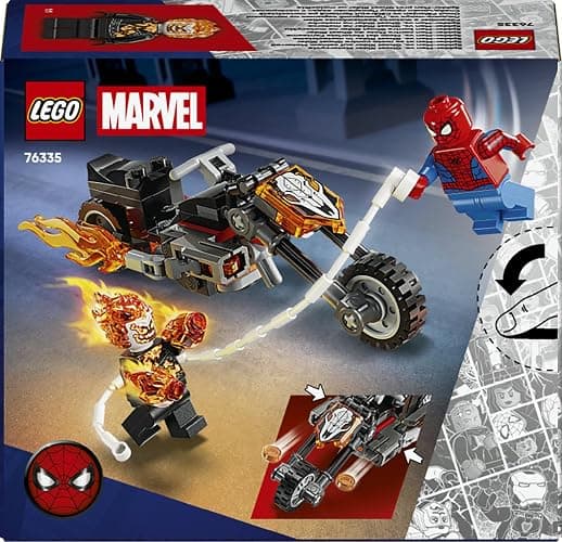 LEGO | Marvel Spider-Man vs. Ghost Rider Motorcycle - Superhero Toy w/a Motorbike Model, 2 Minifigures, Web String & Fire Elements - Gift for 6+ Year Old Boys - 76335 thumbnail 10