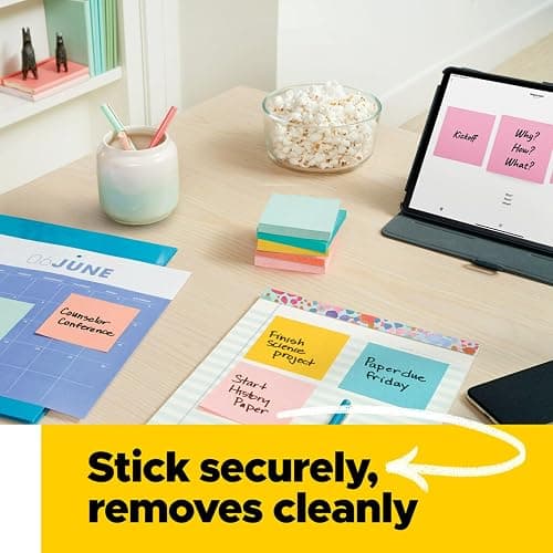 Post-it Notes, 1.5x2 in, 24 Pads, America's #1 Favorite Sticky Notes, Beachside Café Collection, Pastel Colors, Clean Removal, Recyclable thumbnail 5