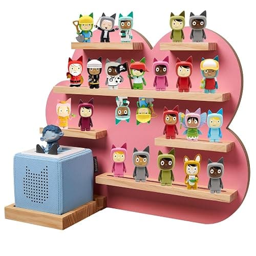 Gieanoo Large Cloud for Tonie Shelf, Wall Shelf for Toniebox 2 & Toniebox 1 | Pink Wood Tonies Shelf Storage, Large Tonie Display, Tonie Figures Organizer Compatible Charging Station for Children Room - Image 1