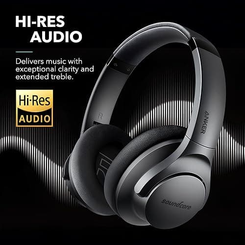 Soundcore Anker Life Q20 Hybrid Active Noise Cancelling Headphones, Wireless Over Ear Bluetooth Headphones, 60H Playtime, Hi-Res Audio, Deep Bass, Foam Ear Cups, Travel, Office, USB-C Charging thumbnail 4