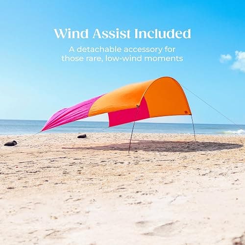 Shibumi Shade 3.0 Version | Sunset Edition | Sets Up in 3 Mins | 150 Sq. Ft. of Shade for up to 8 People | Includes Wind Assist | UPF 50+ Sun Protection thumbnail 7