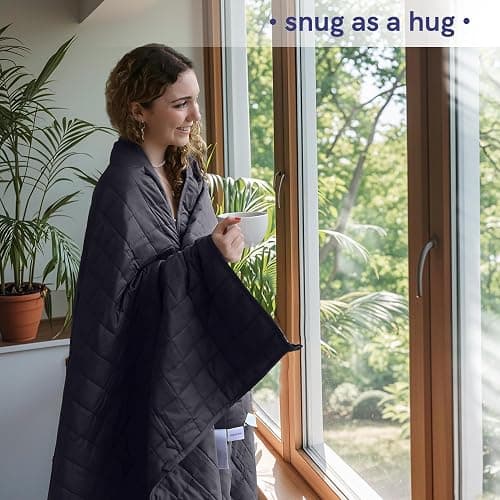 YnM 15lbs Weighted Blanket for Adults, Heavy Bed Throw Blanket with Cooling Glass Beads for All Season Use, Ideal for ~90lbs (48x72 Inches, Twin/Full, Dark Grey) thumbnail 2