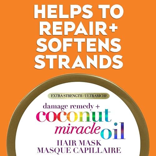 OGX Extra Strength Damage Remedy + Coconut Miracle Oil Hair Mask, Extra Hydrating & Softening Anti-Frizz Treatment to Help Repair Hair, Paraben-Free, Sulfated-Surfactants Free, 6 oz thumbnail 4