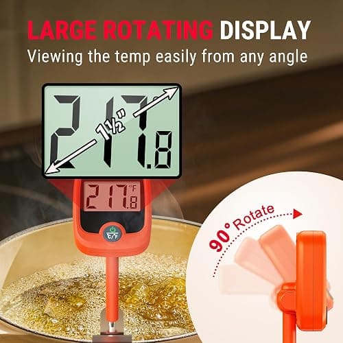 ThermoPro TP509 Candy Thermometer with Pot Clip, 10" Long Probe Instant Read Meat Food Thermometer with LCD, Cooking Oil Thermometer Deep Frying Thermometer for Candy Maple Syrup Sugar Brewing Making thumbnail 7