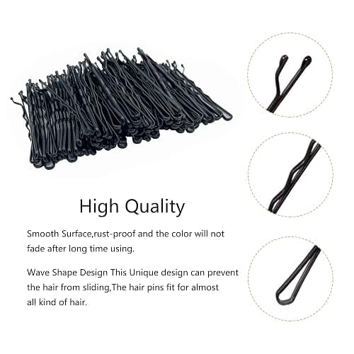 KANPRINCESS 100PCS 2Inches Hair Pins Kit Secure Hold Bobby Pins Clips for Women Girls and Hairdressing Salon With Clear Storage Box(Black) thumbnail 3