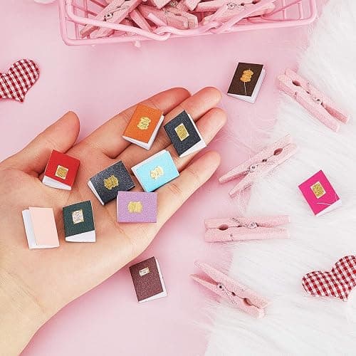 Skylety 24 Pieces 1:12 Scale Miniatures Dollhouse Books Assorted Miniatures Dollhouse Accessories Small Books Decoration Accessories Doll Toy Supplies(Label Style) thumbnail 2