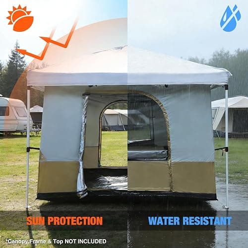 REDCAMP Canopy Camping Tent for Pop Up Canopy Tent, Inner Tent Converts Straight Leg 10'x10' or 10'x20' Canopy into Camping Tent, Fits 4-6 Person(Frame/Shelter NOT Included) thumbnail 8