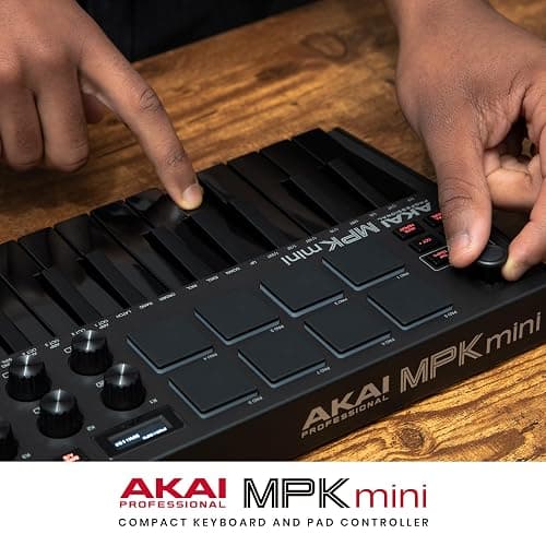 Akai Professional MPK Mini MK3-25 Keys USB MIDI Keyboard Controller with 8 Backlit Drum Pads, 8 Buttons, Music Production Software and Native Instruments Sound Package (NKS Integration), Black thumbnail 14